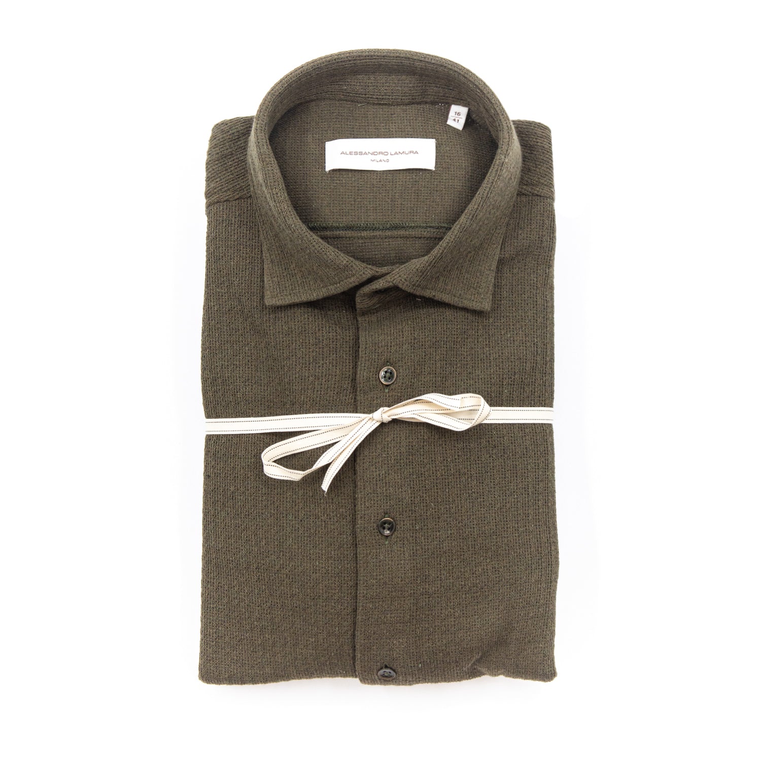 alessandro-lamura-camicia-in-maglia-hemd-herren-military-gr-n-regular-fit image 2