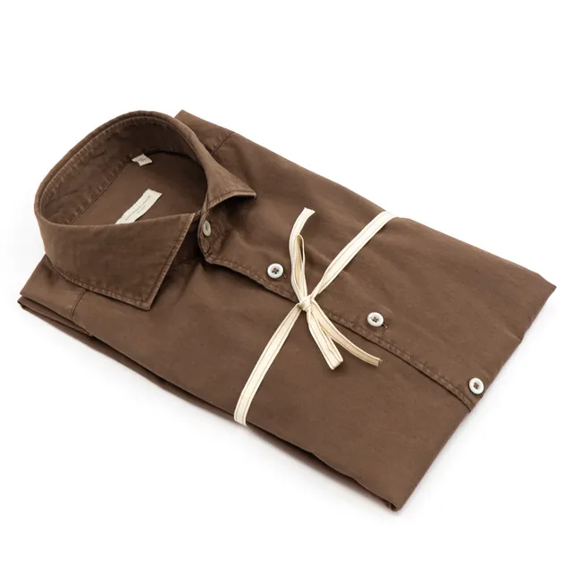 alessandro-lamura-herren-hemd-braun-aus-baumwoll-gabardine image 1