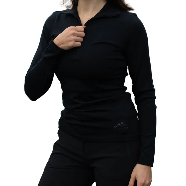 alpenwert-langarmshirt-damen-100-merino-mit-zip-230-g-m image 1