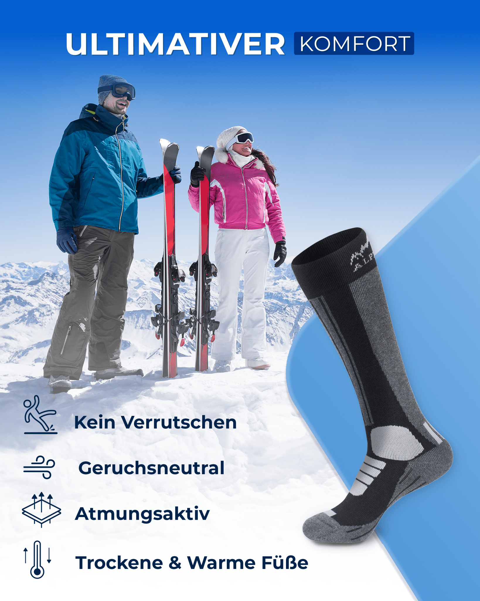 alpenwert-skisocken-merino-2-paar image 5