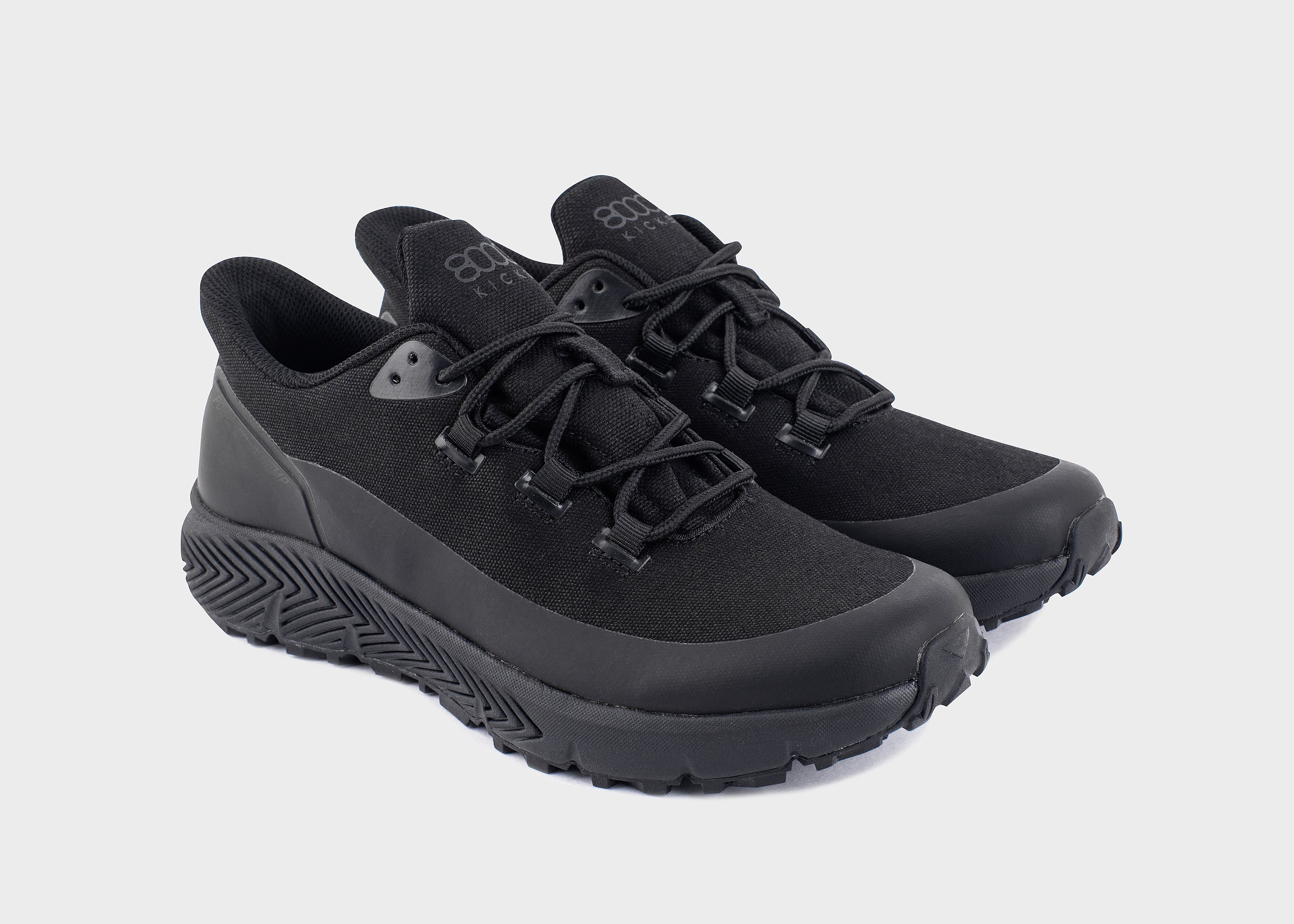 8000kicks-trekker-damen-wasserdichter-hanf-sneaker-full-black image 2