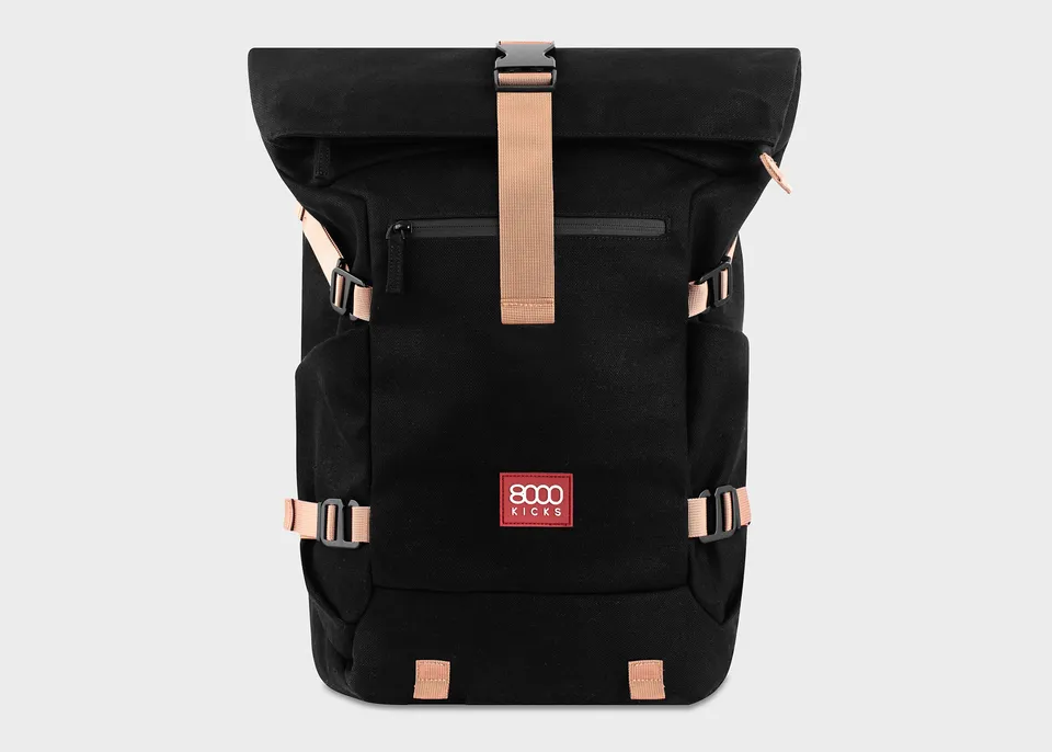 8000kicks-nomad-hanf-rolltop-rucksack-20-45l-schwarz-wasserabweisend image 1