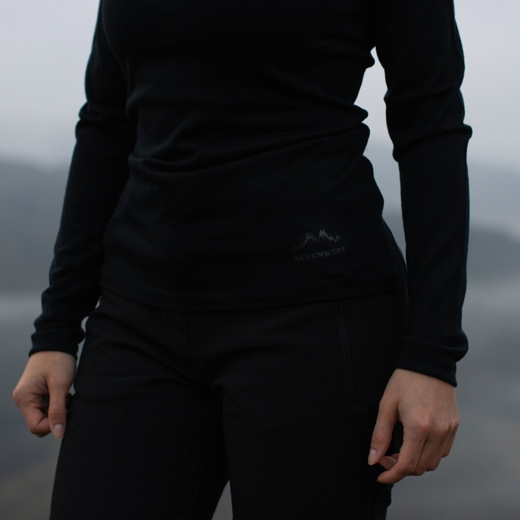 alpenwert-langarmshirt-damen-100-merino-mit-zip-230-g-m image 7