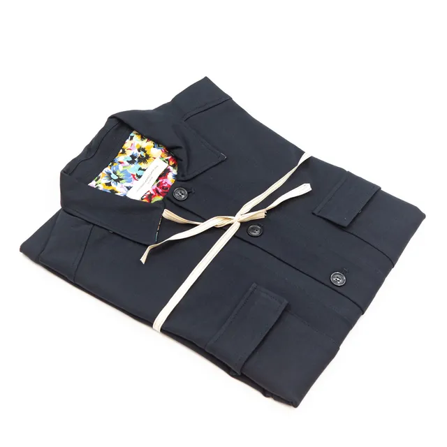 alessandro-lamura-giacca-camicia-blu-notte-herren-overshirt-mit-blumen-innenfutt image 1