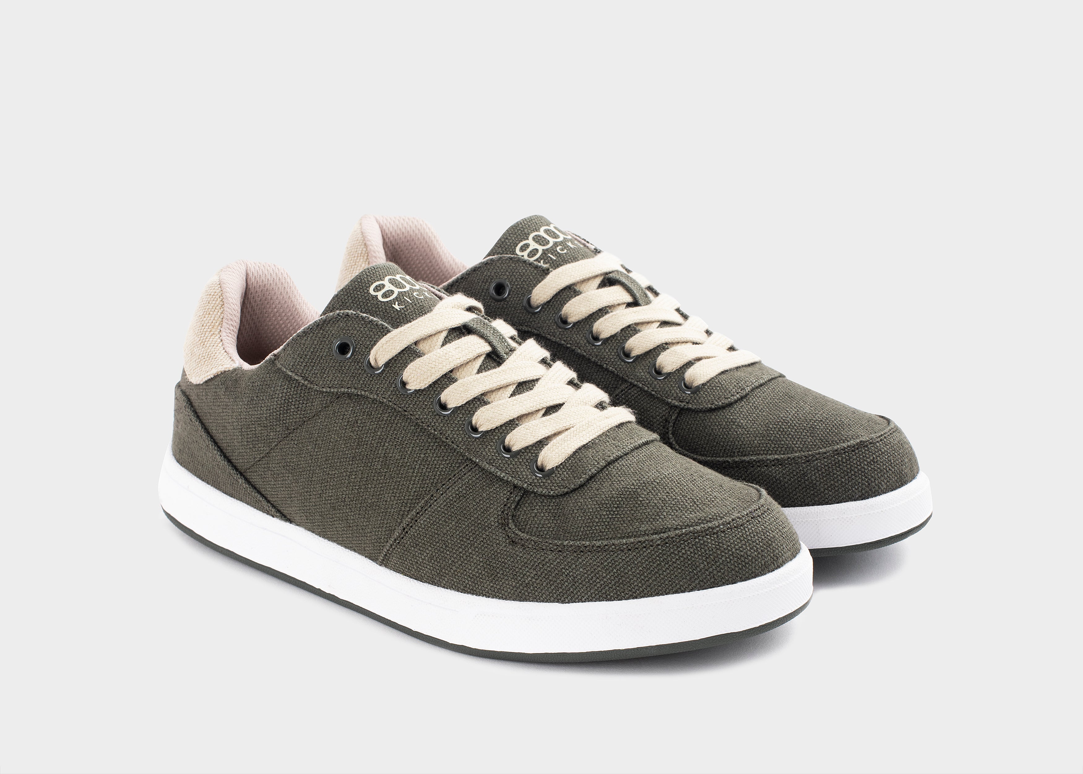 8000kicks-seeker-sneaker-damen-dark-green-hanf-sneaker image 2