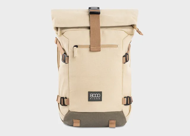 8000kicks-nomad-hanf-rolltop-rucksack-20-45l-beige-gr-n-wasserabweisend image 1