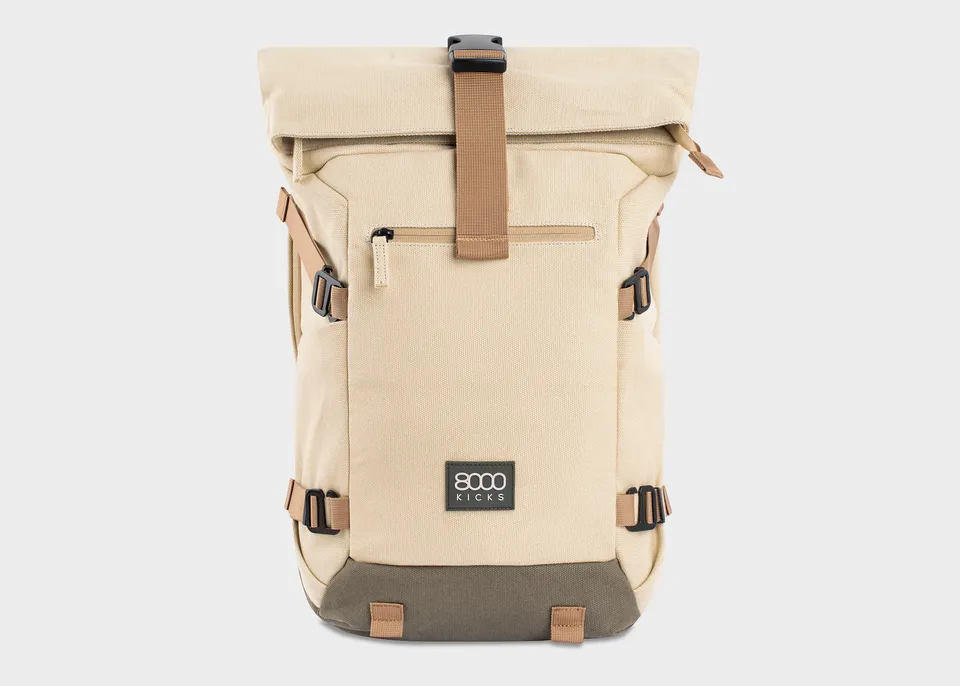 8000kicks-nomad-hanf-rolltop-rucksack-20-45l-beige-gr-n-wasserabweisend image 1