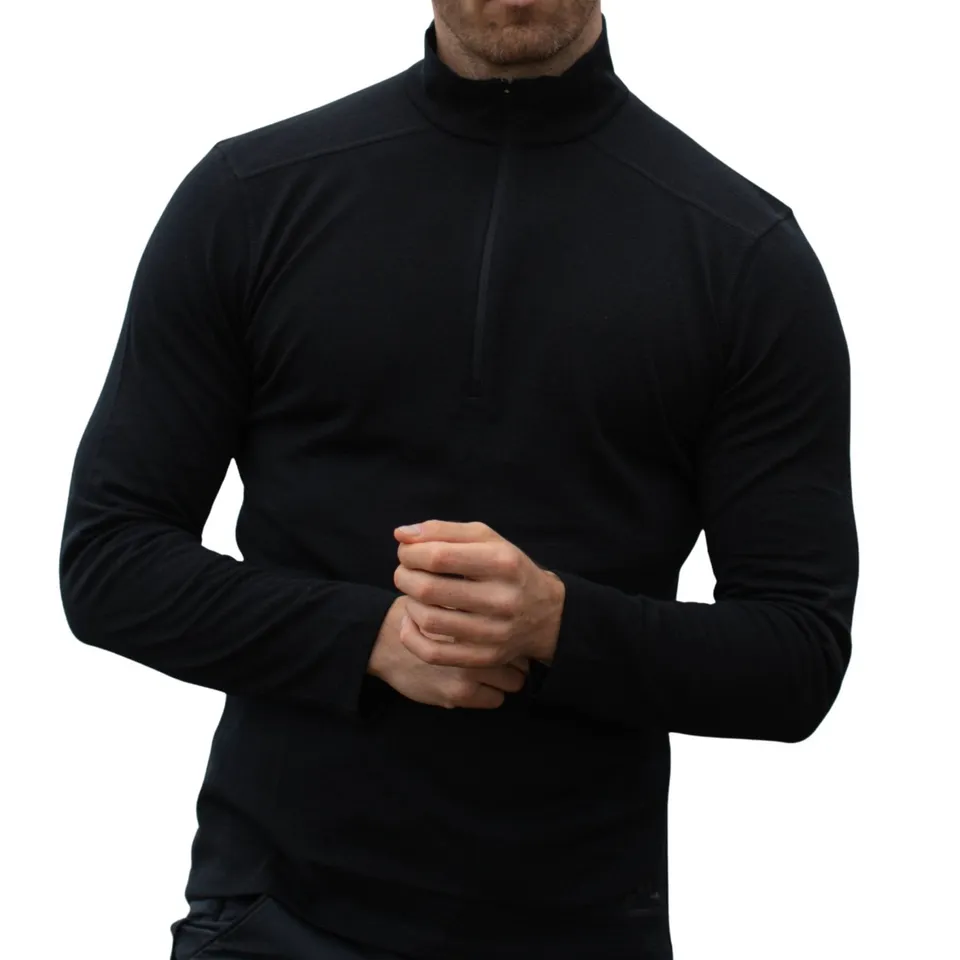 alpenwert-langarmshirt-herren-100-merino-mit-zip image 1