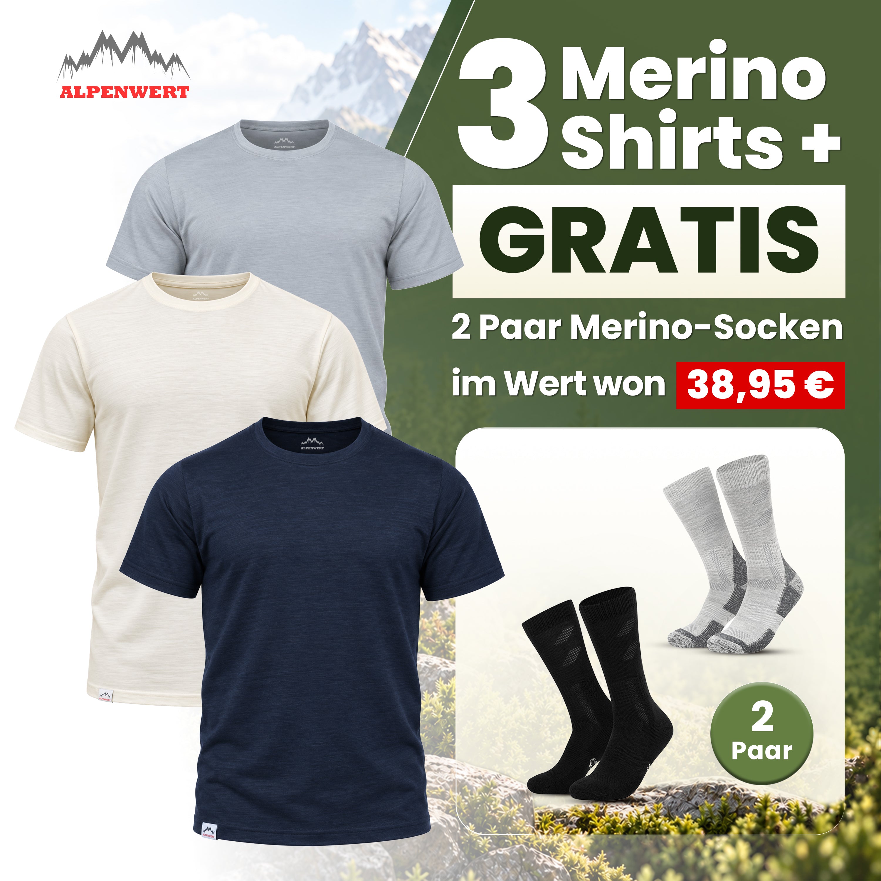 alpenwert-merino-shirt-herren-t-shirt-85-merinowolle image 2