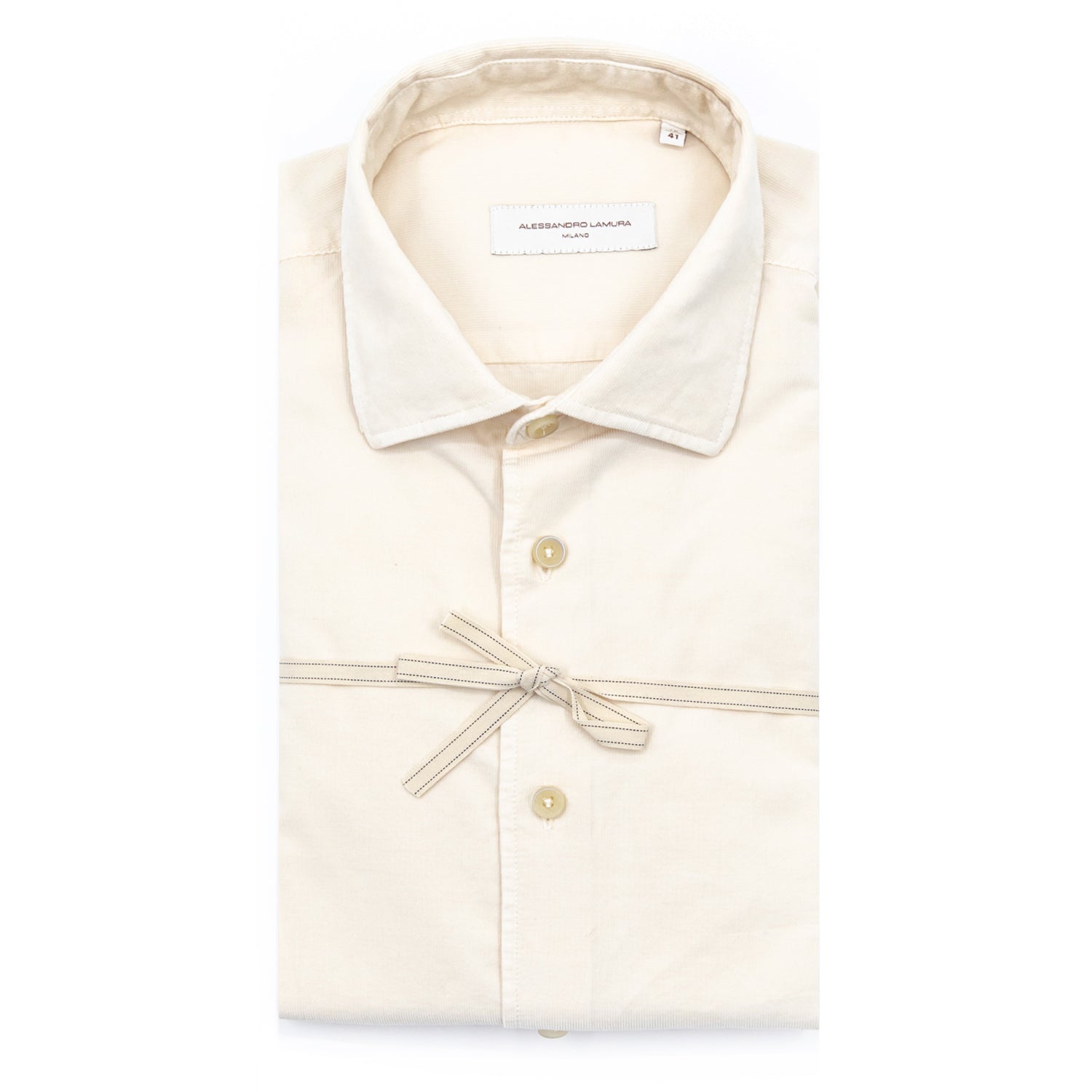 alessandro-lamura-camicia-velluto-a-coste-panna-herren-cord-hemd image 2