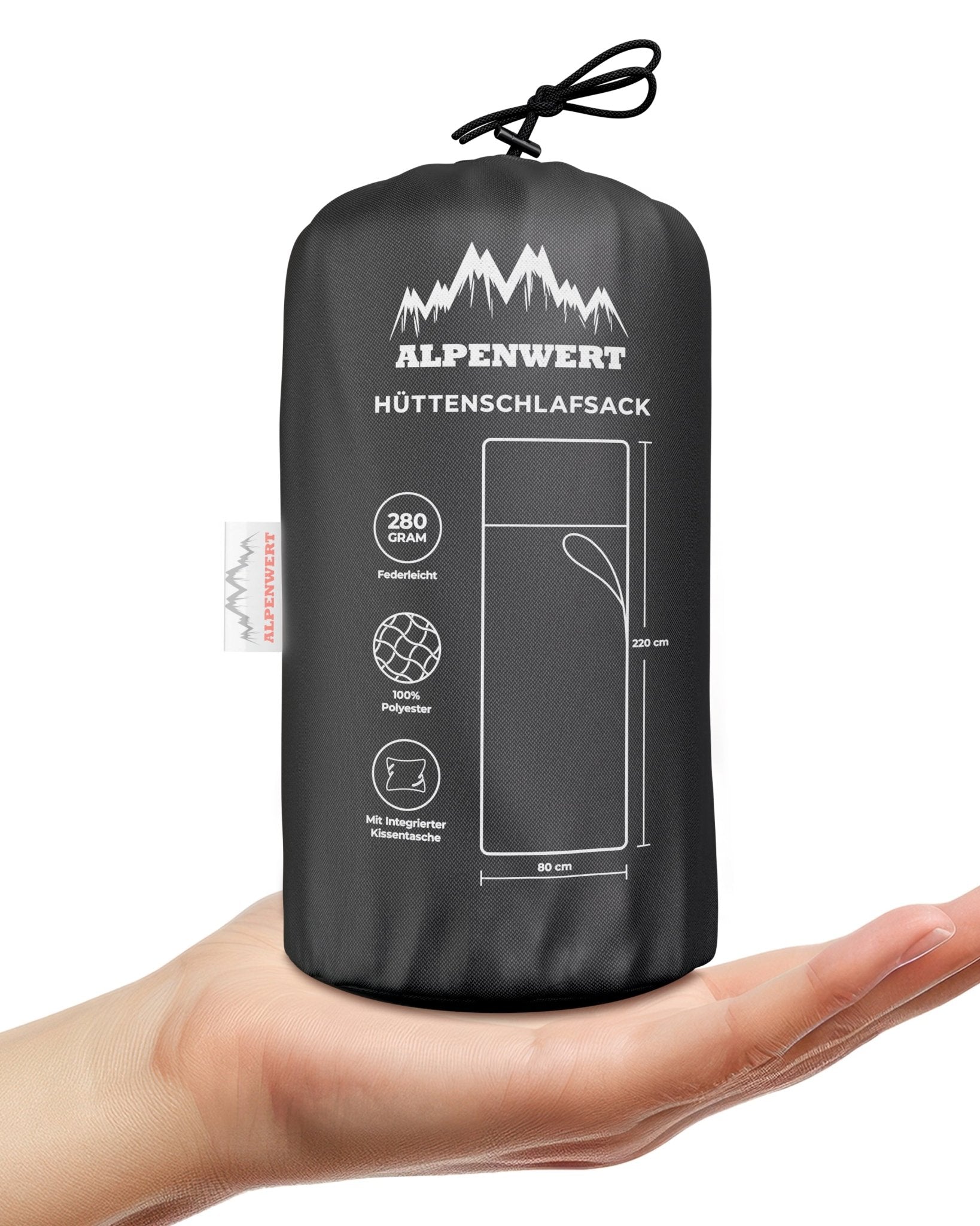 alpenwert-h-ttenschlafsack-mikrofaser-280-g-mit-packsack-220-x-80-cm image 6
