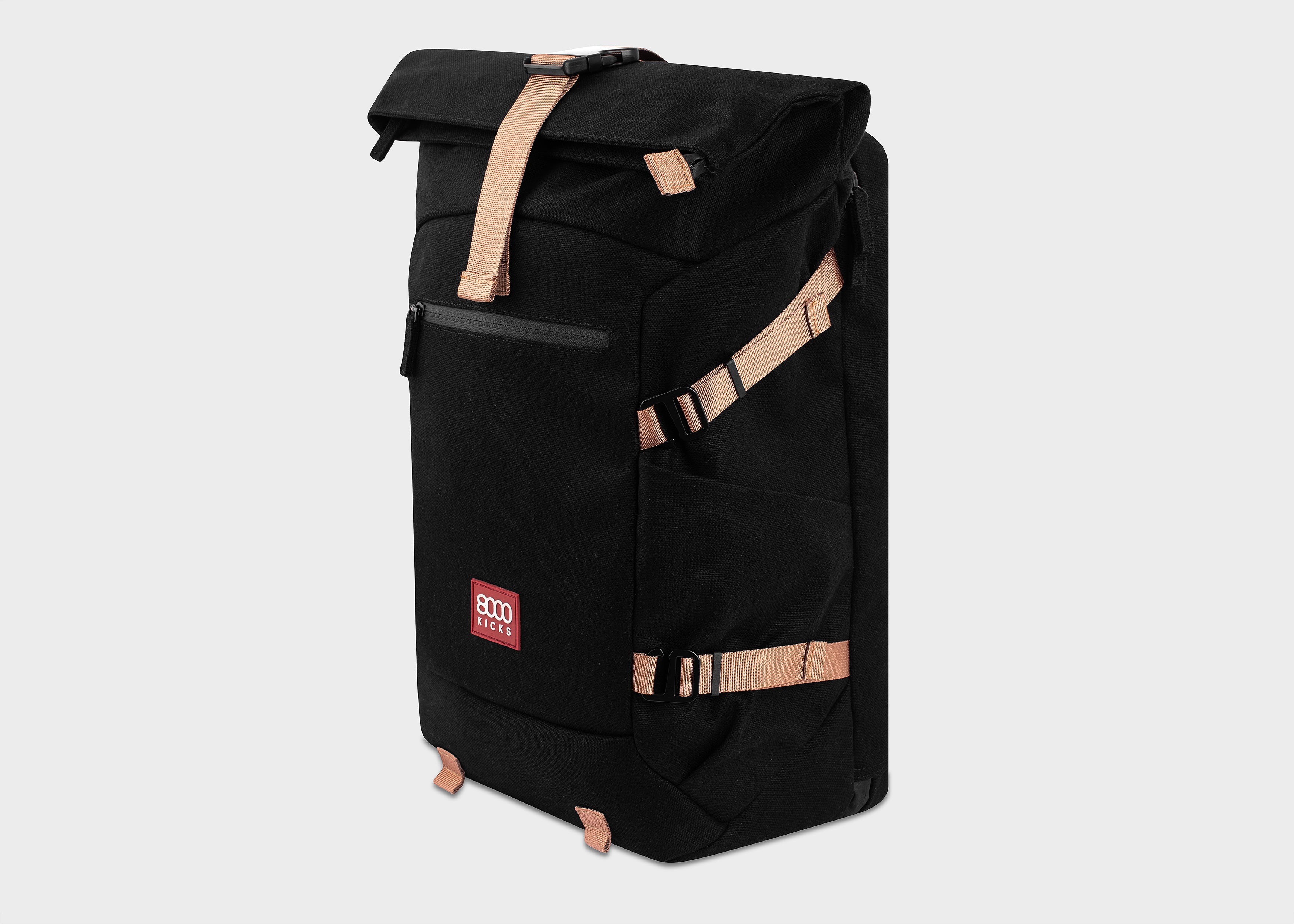 8000kicks-nomad-hanf-rolltop-rucksack-20-45l-schwarz-wasserabweisend image 2