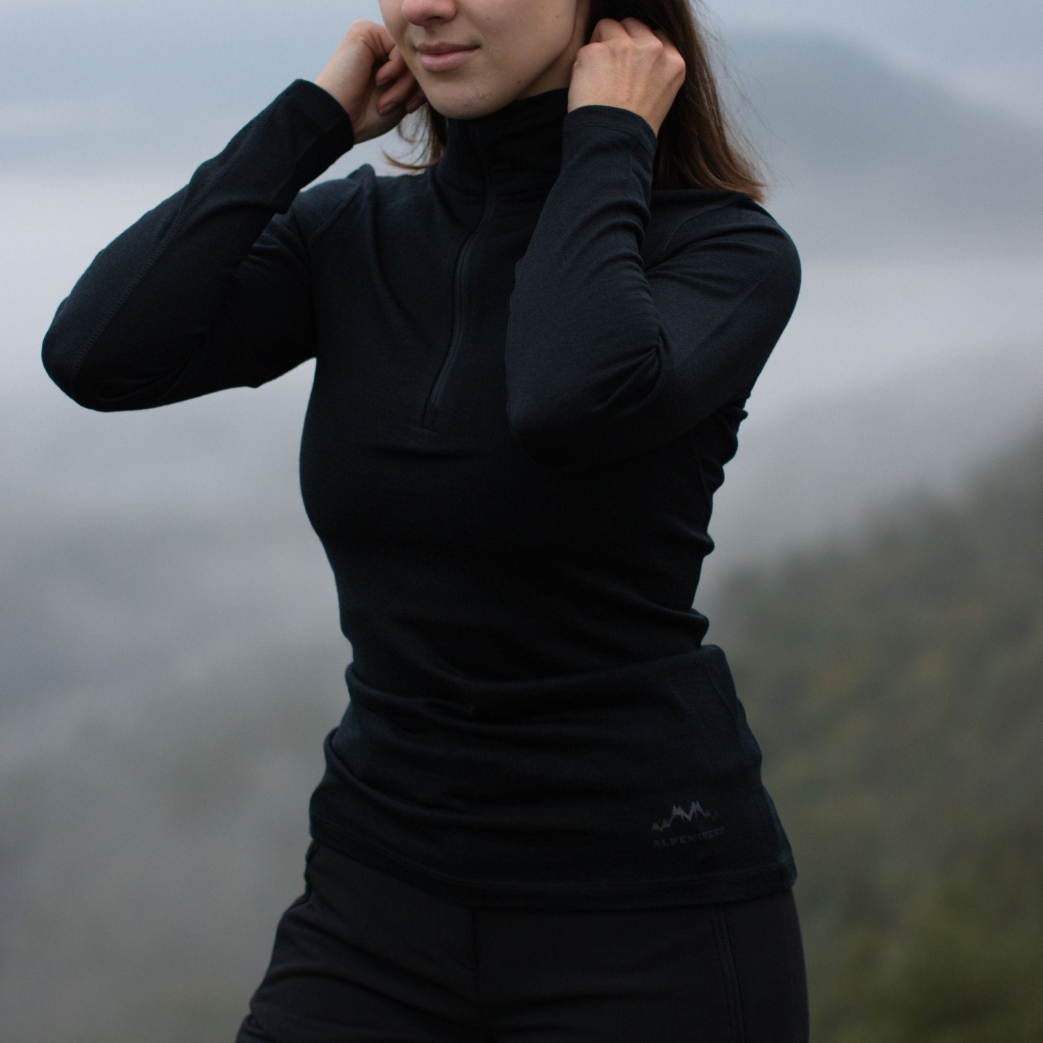alpenwert-langarmshirt-damen-100-merino-mit-zip-230-g-m image 6