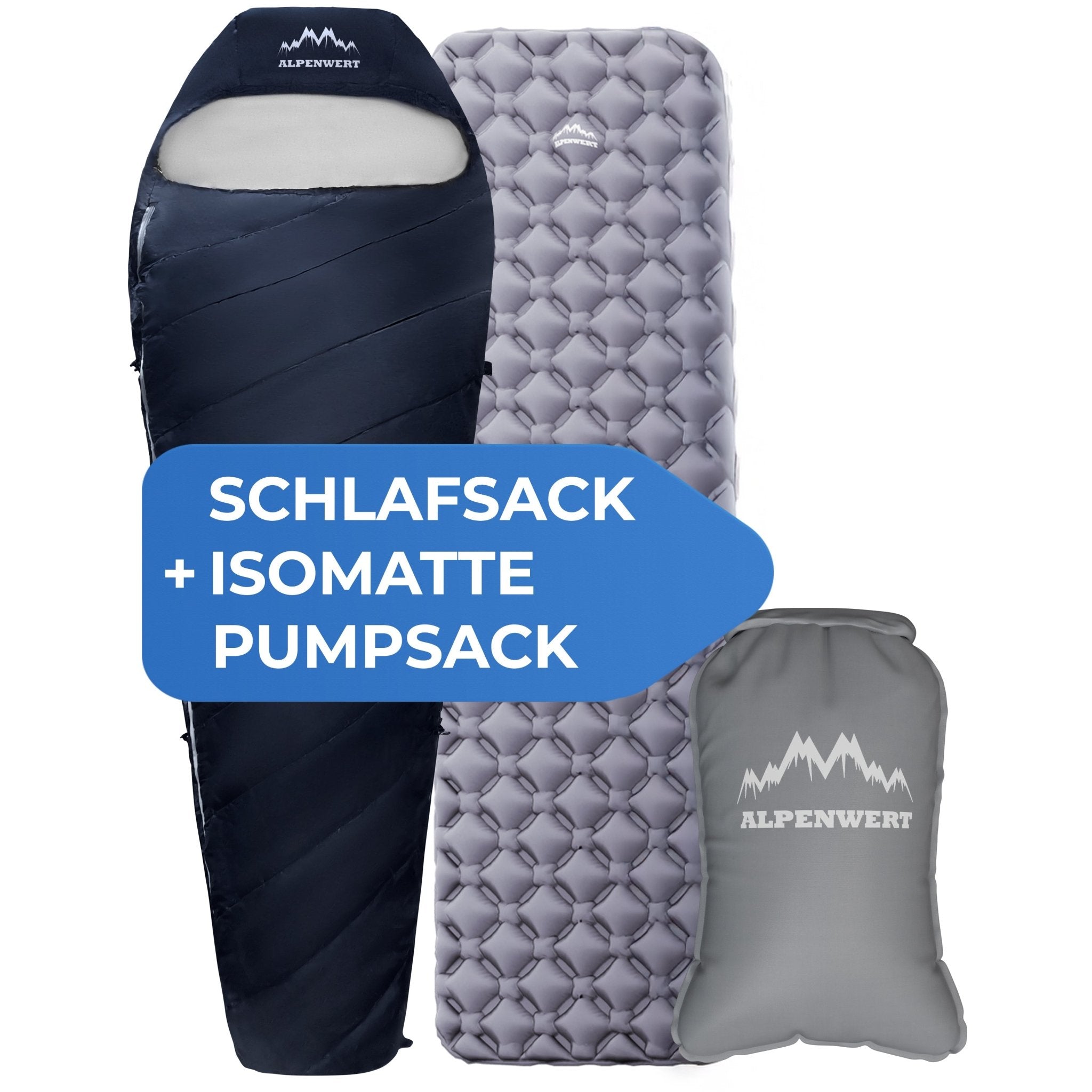 alpenwert-schlafsack-isomatte-pumpsack-komplettset image 4