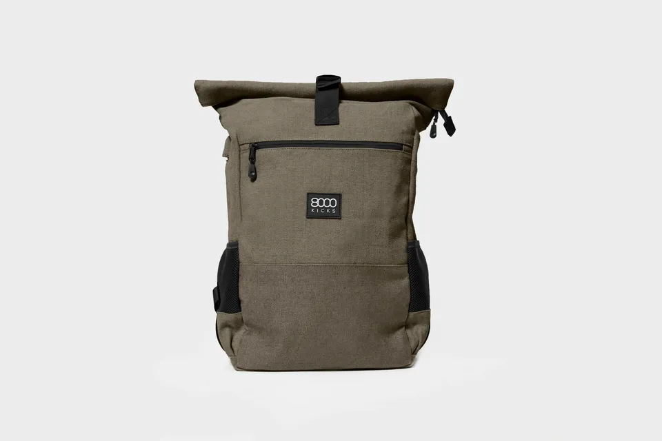 8000kicks-everyday-hemp-rolltop-rucksack-18-30l-dark-green image 1