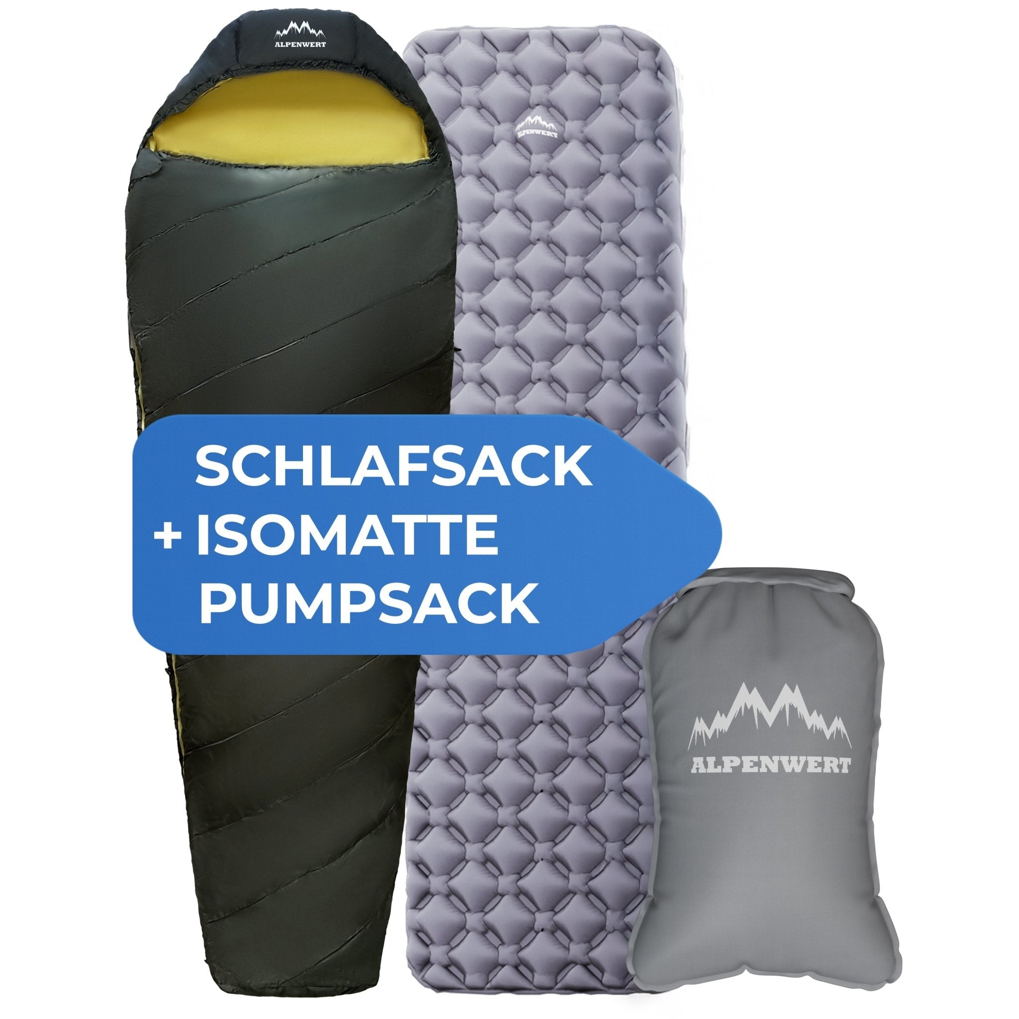 alpenwert-schlafsack-isomatte-pumpsack-komplettset image 3