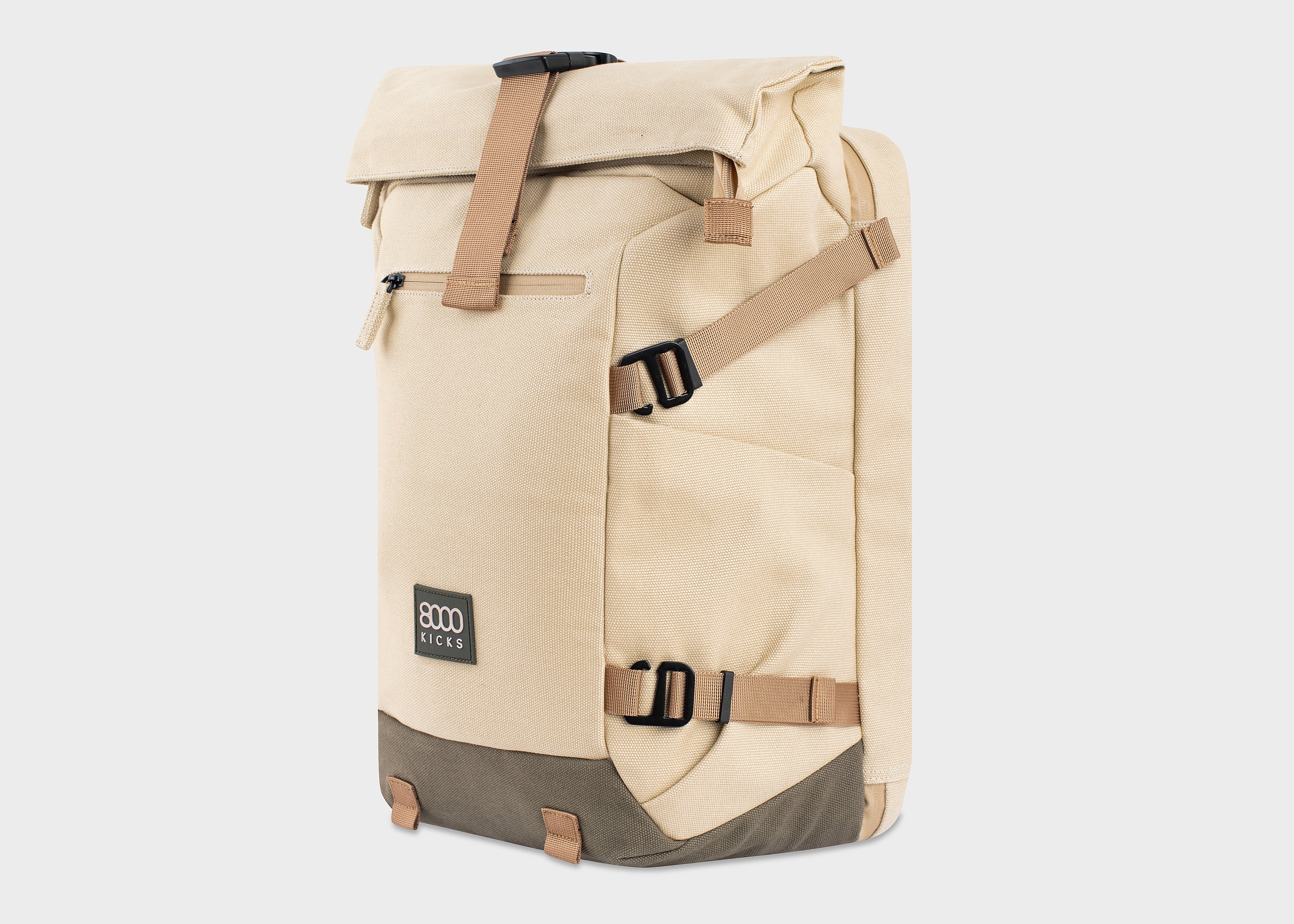 8000kicks-nomad-hanf-rolltop-rucksack-20-45l-beige-gr-n-wasserabweisend image 2