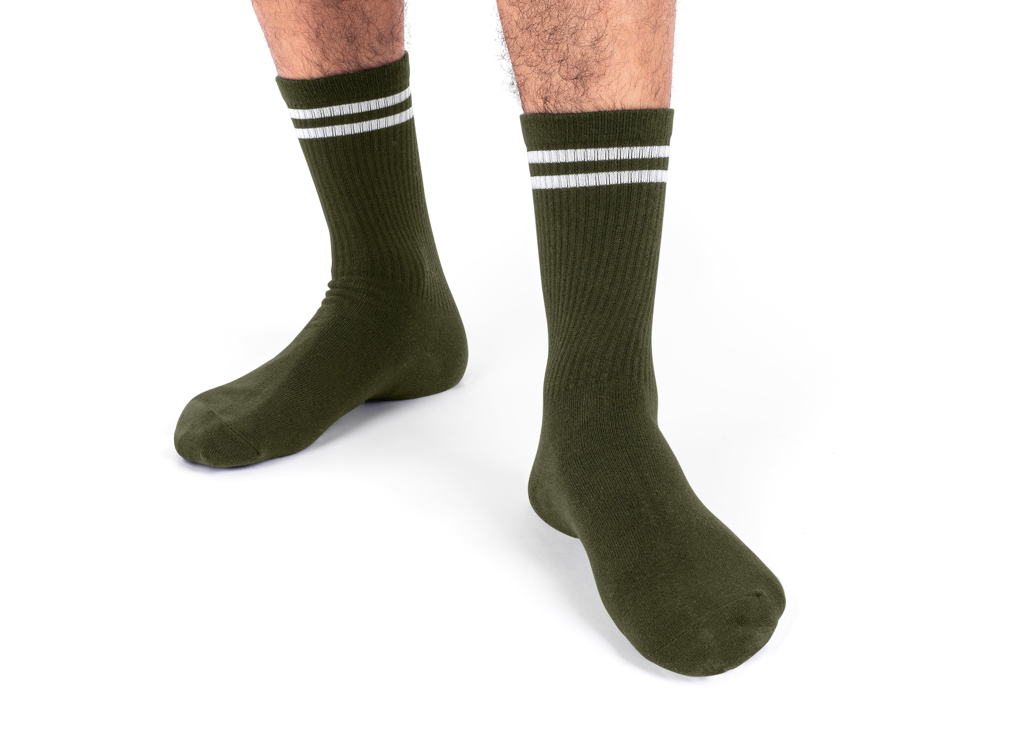 8000kicks-striped-hemp-socken-dark-green image 2