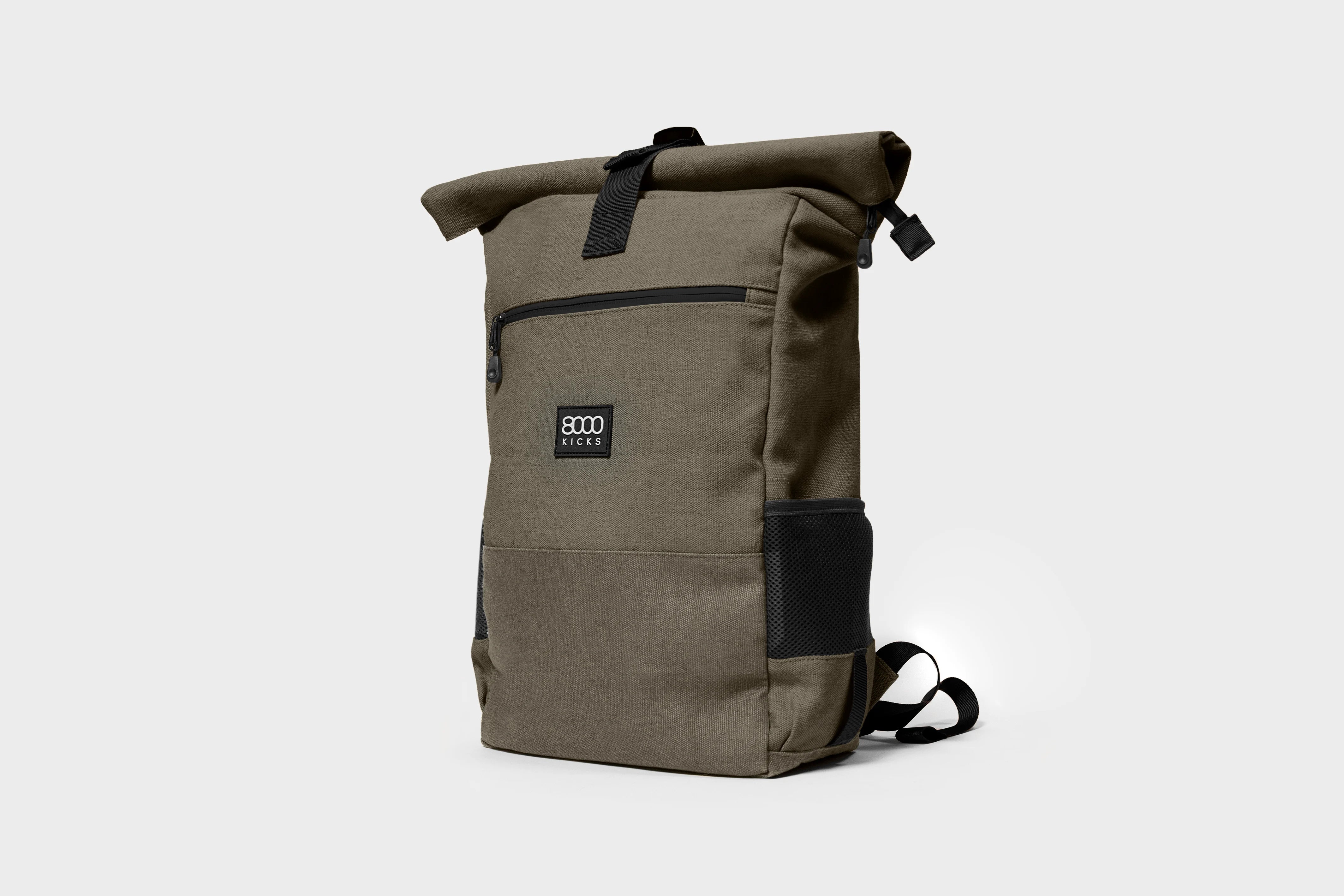 8000kicks-everyday-hemp-rolltop-rucksack-18-30l-dark-green image 2