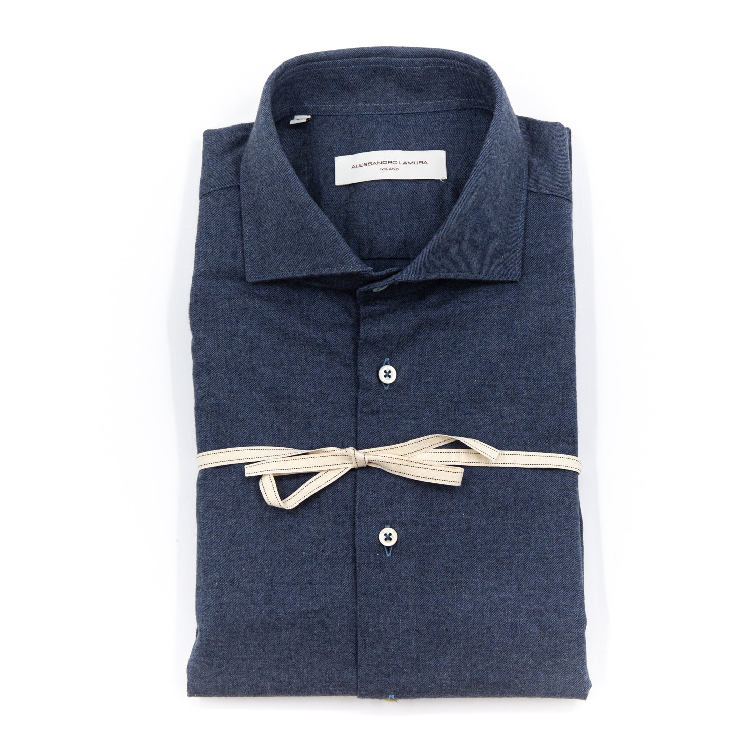 alessandro-lamura-camicia-tessuto-flanellato-blu-scuro-herren-flanellhemd image 2