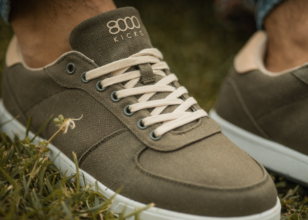 8000kicks-seeker-sneaker-damen-dark-green-hanf-sneaker image 6