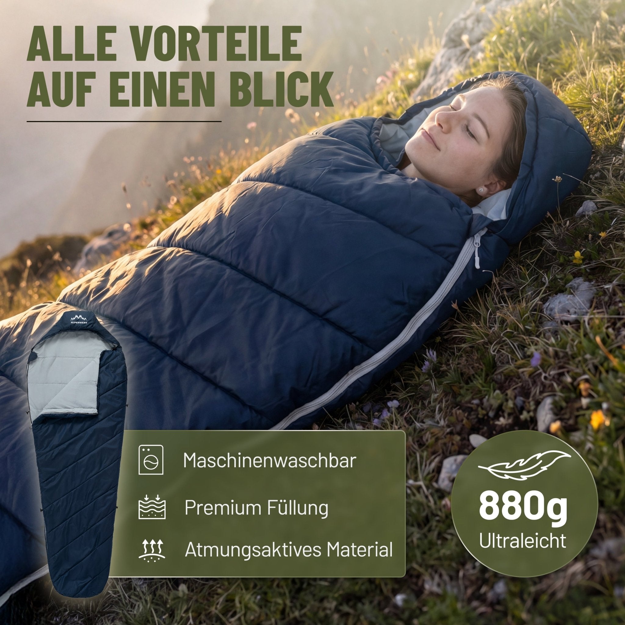alpenwert-sommerschlafsack-nur-880-g image 3