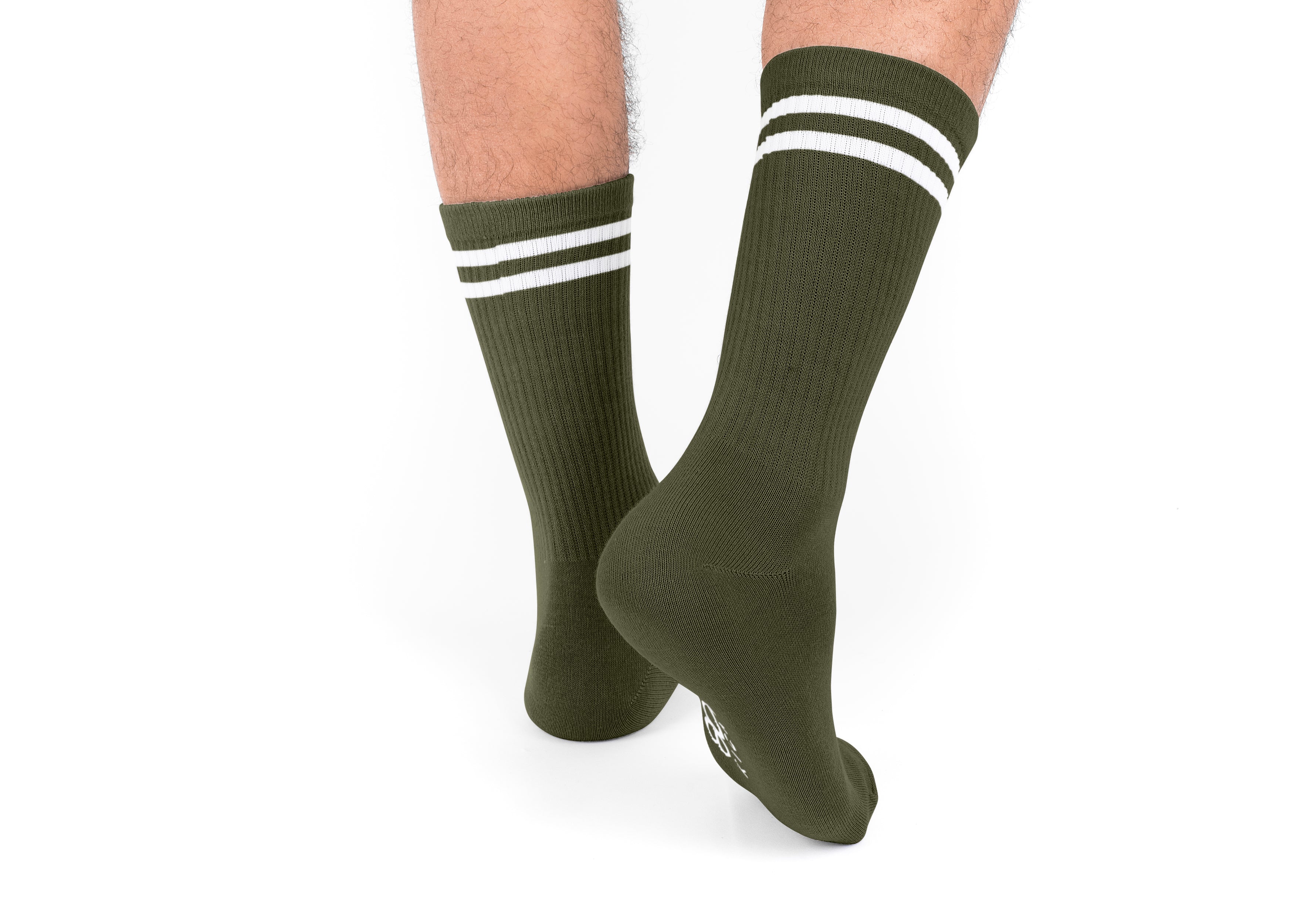 8000kicks-striped-hemp-socken-dark-green image 3