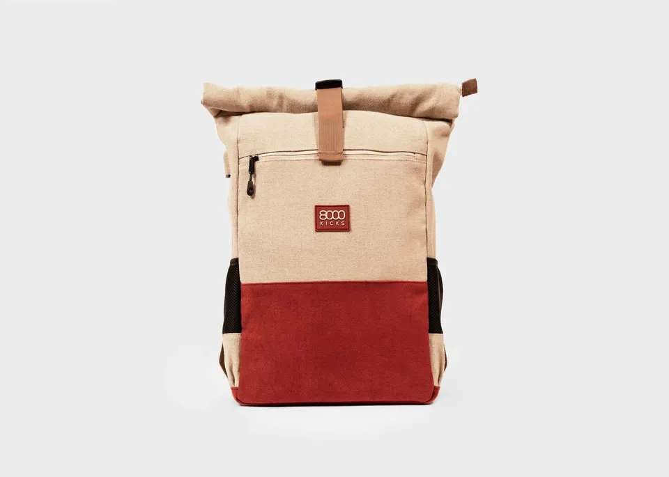 8000kicks-everyday-hanf-rucksack-beige-red-18-30l-mit-usb image 1