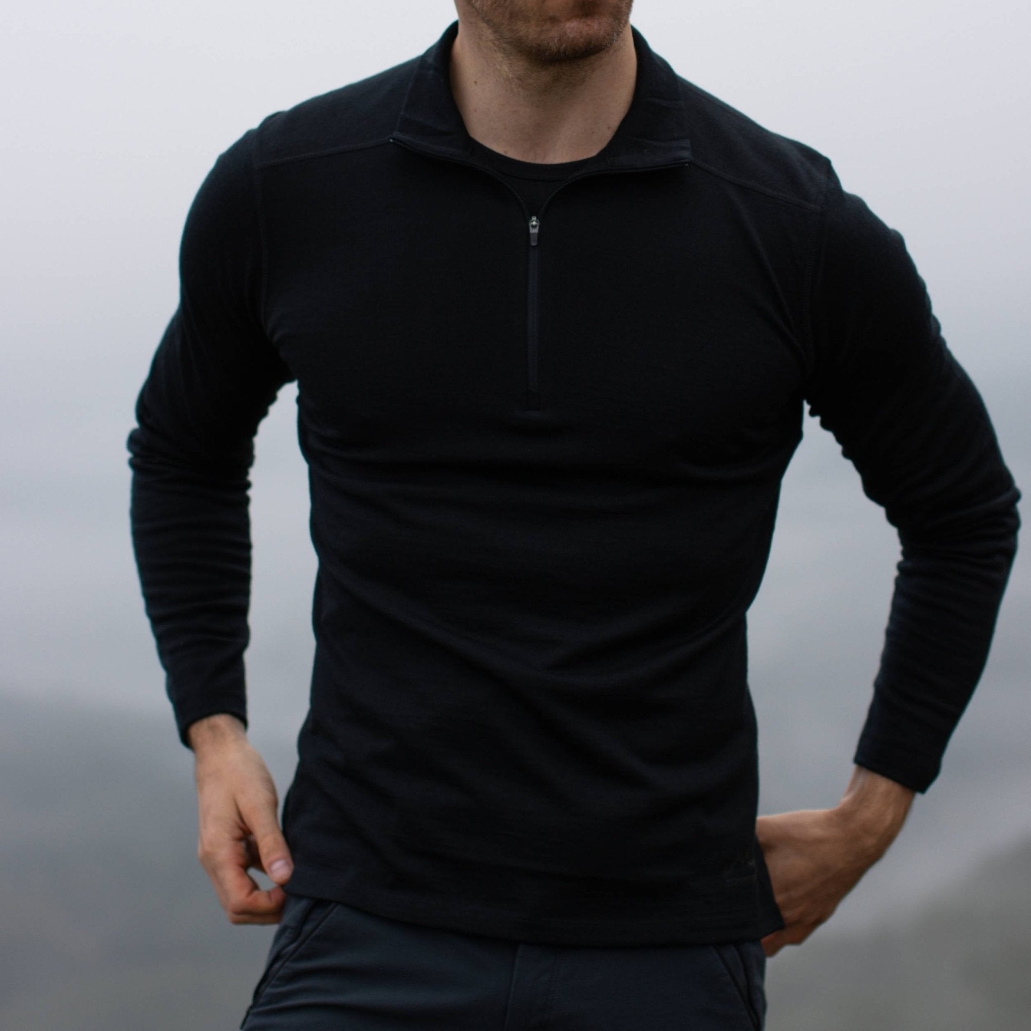 alpenwert-langarmshirt-herren-100-merino-mit-zip image 3