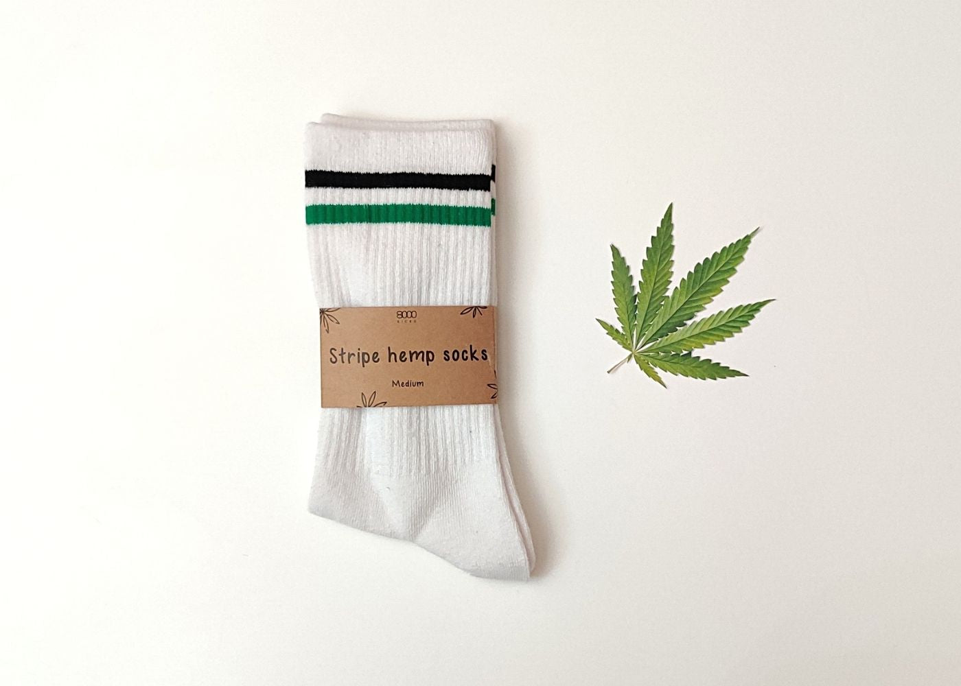 8000kicks-striped-hemp-socks-white-hanfsocken image 3