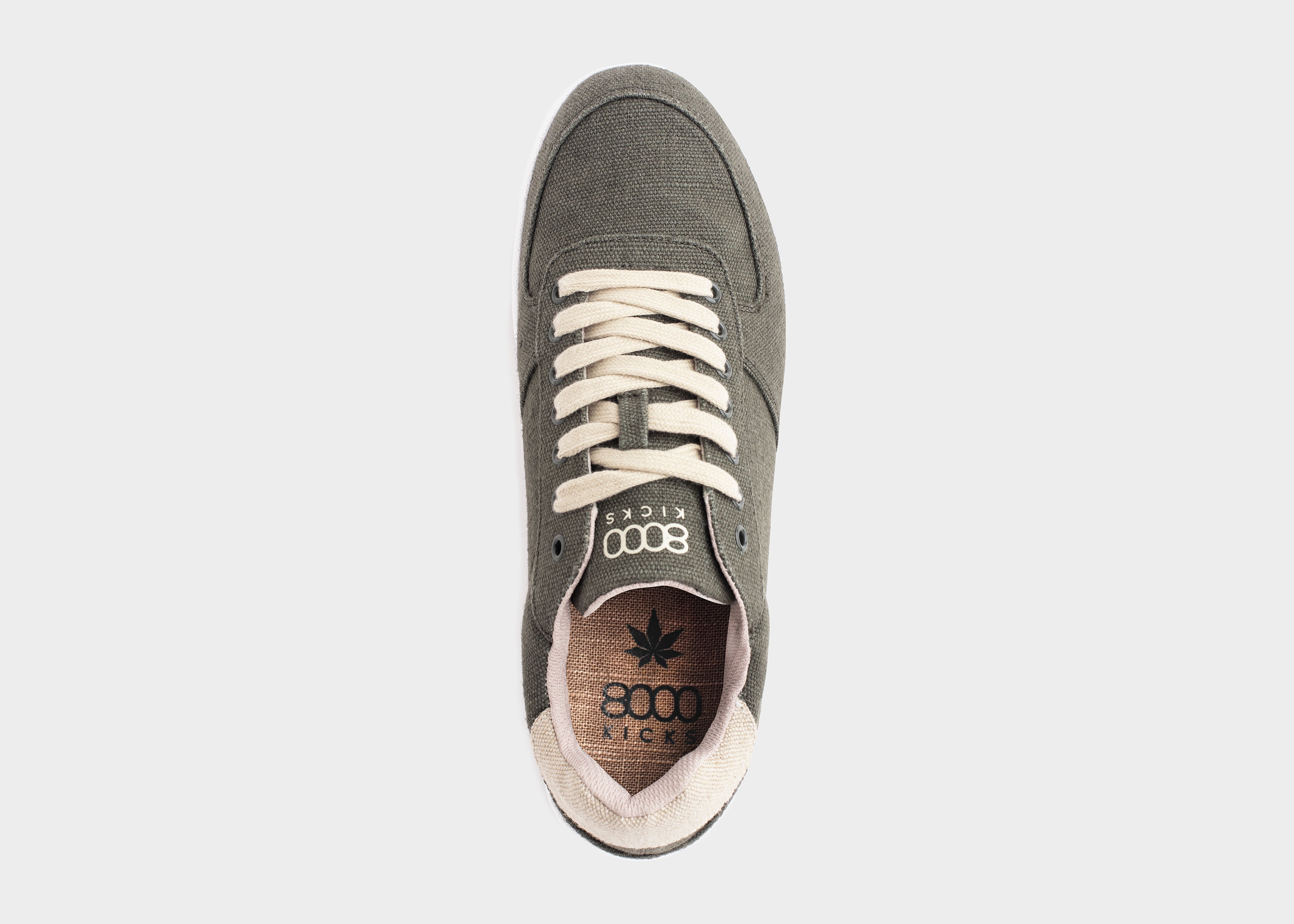 8000kicks-seeker-sneaker-damen-dark-green-hanf-sneaker image 4