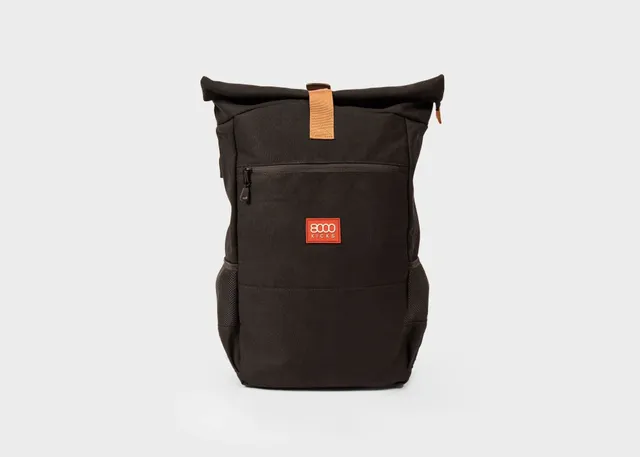 8000kicks-everyday-hanf-rolltop-rucksack-18-30l-schwarz-mit-laptopfach image 1