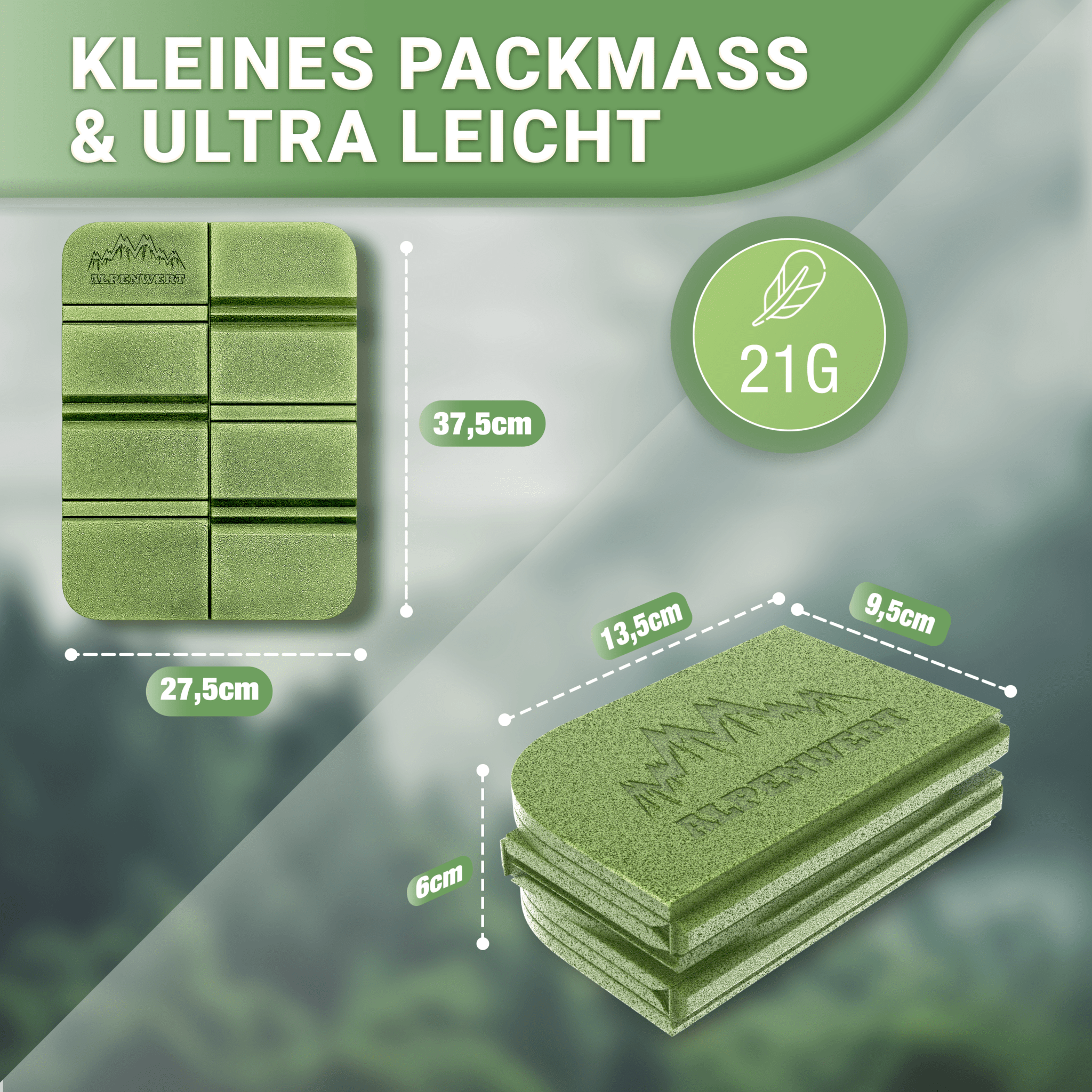 alpenwert-outdoor-sitzkissen-faltbar-2er-set-leicht-isolierend image 2