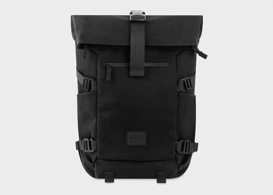 8000kicks-nomad-hanf-rolltop-rucksack-20-45l-full-black-wasserabweisend image 1