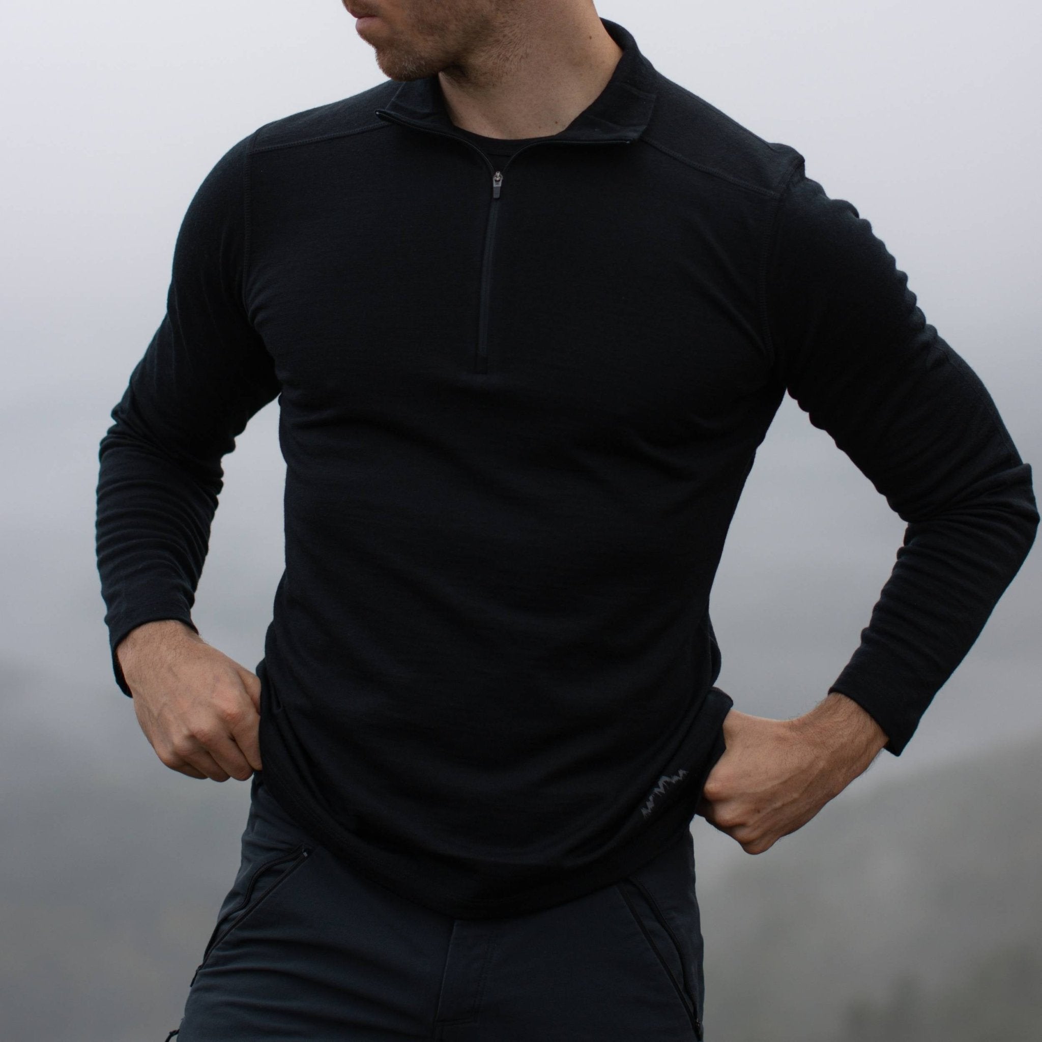 alpenwert-langarmshirt-herren-100-merino-mit-zip image 4
