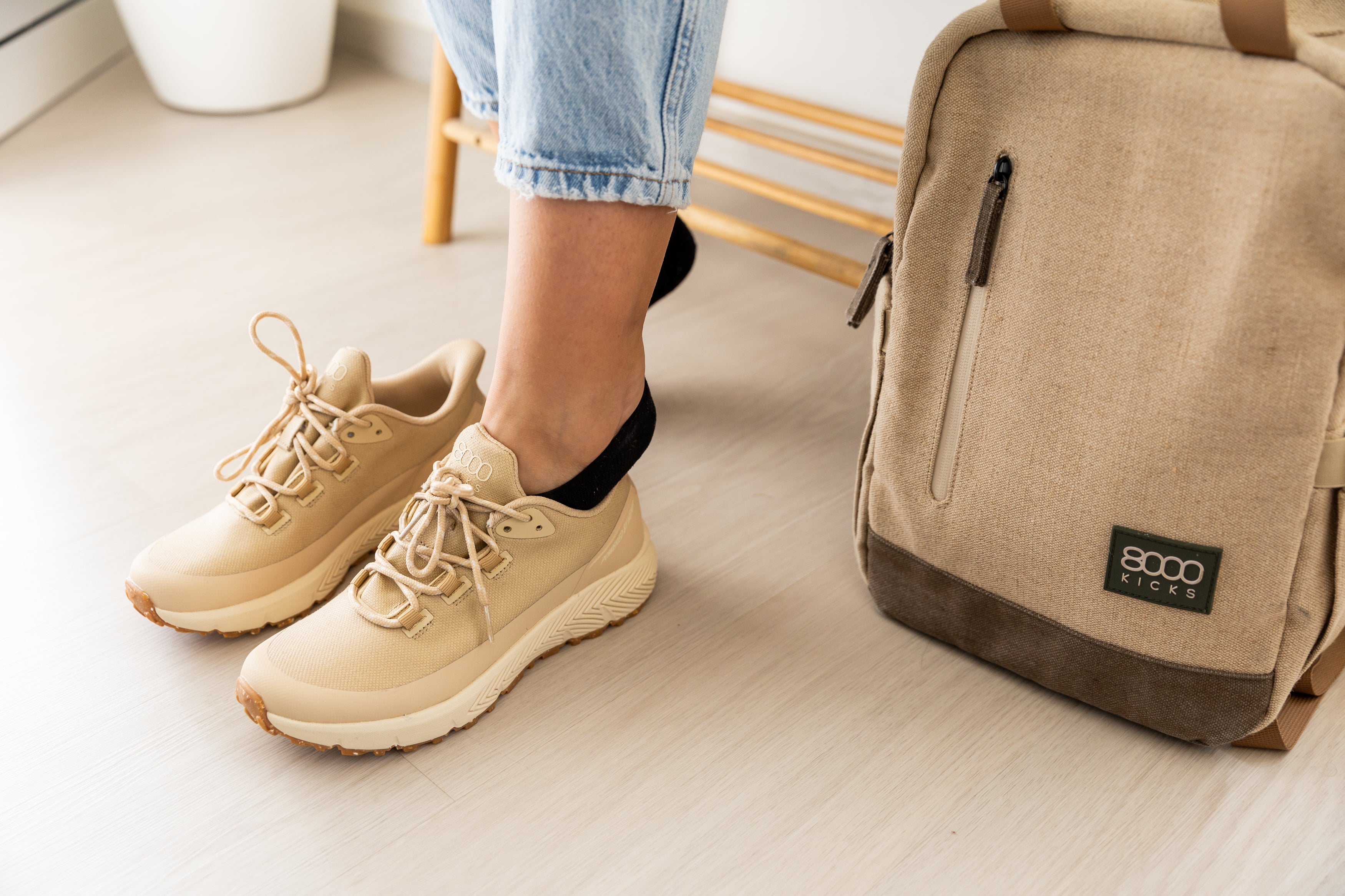 8000kicks-trekker-damen-wasserdichter-hanf-sneaker-beige image 6