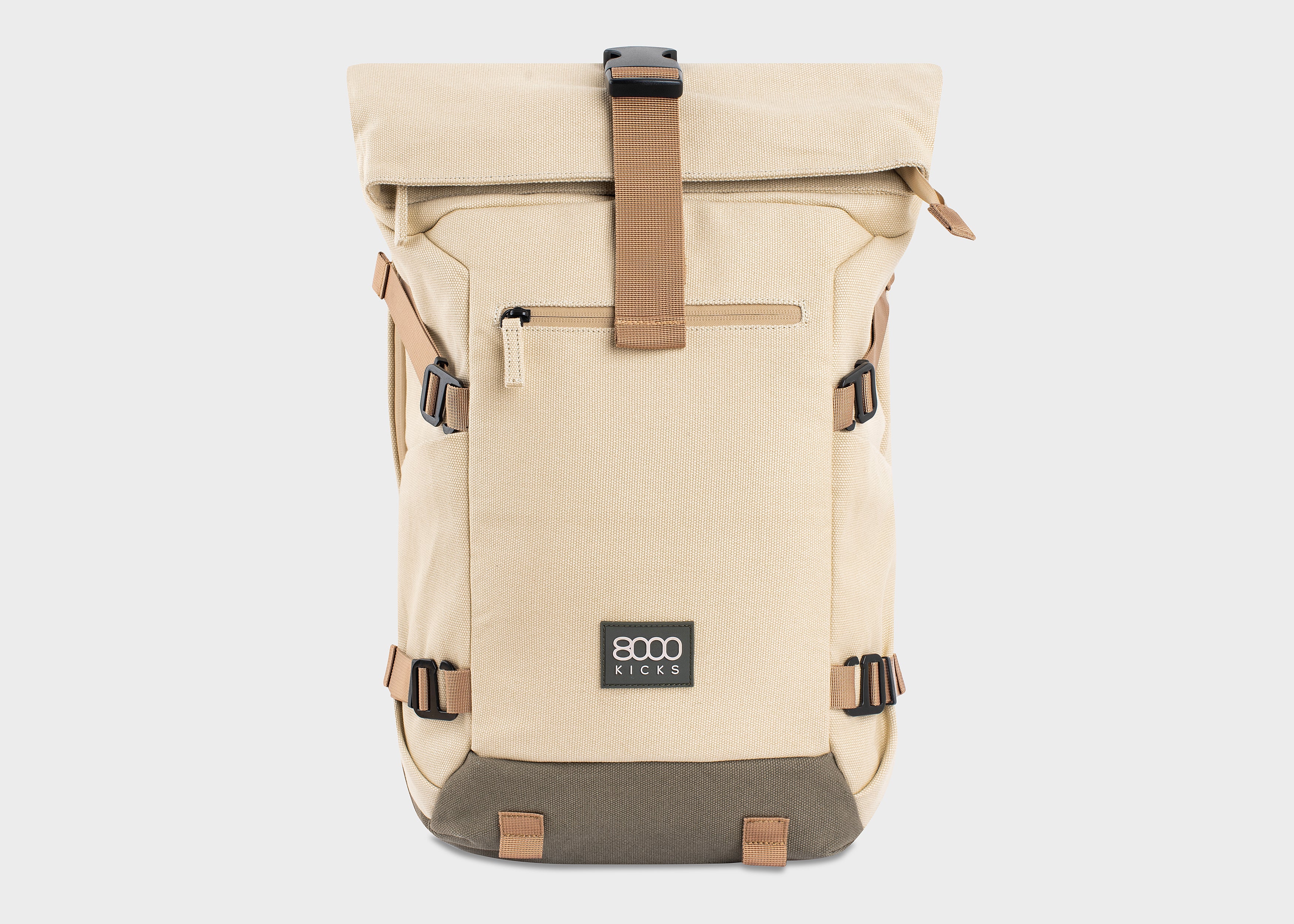 8000kicks-nomad-hanf-rolltop-rucksack-20-45l-beige-gr-n-wasserabweisend image 1