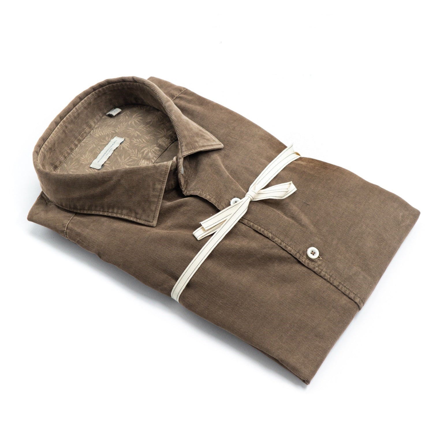 alessandro-lamura-herren-cord-hemd-braun-mit-bl-tter-innenkragen image 1