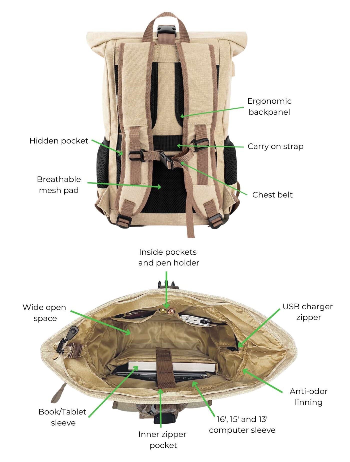 8000kicks-everyday-hanf-rolltop-rucksack-18-30l-beige-gr-n-mit-laptopfach image 6