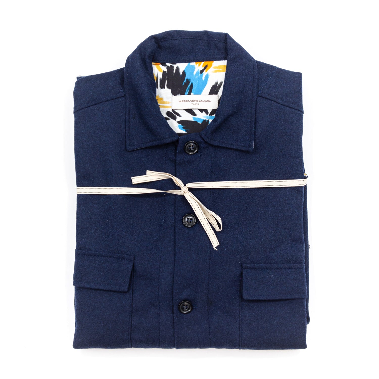 alessandro-lamura-giacca-camicia-blu-herren-overshirt-mit-kontrast-futter image 2