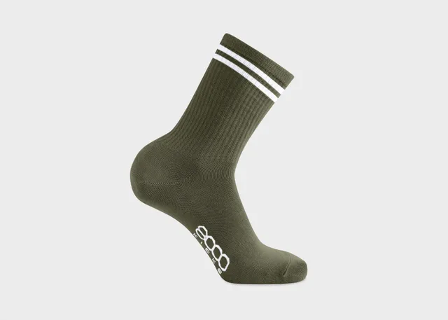 8000kicks-striped-hemp-socken-dark-green image 1