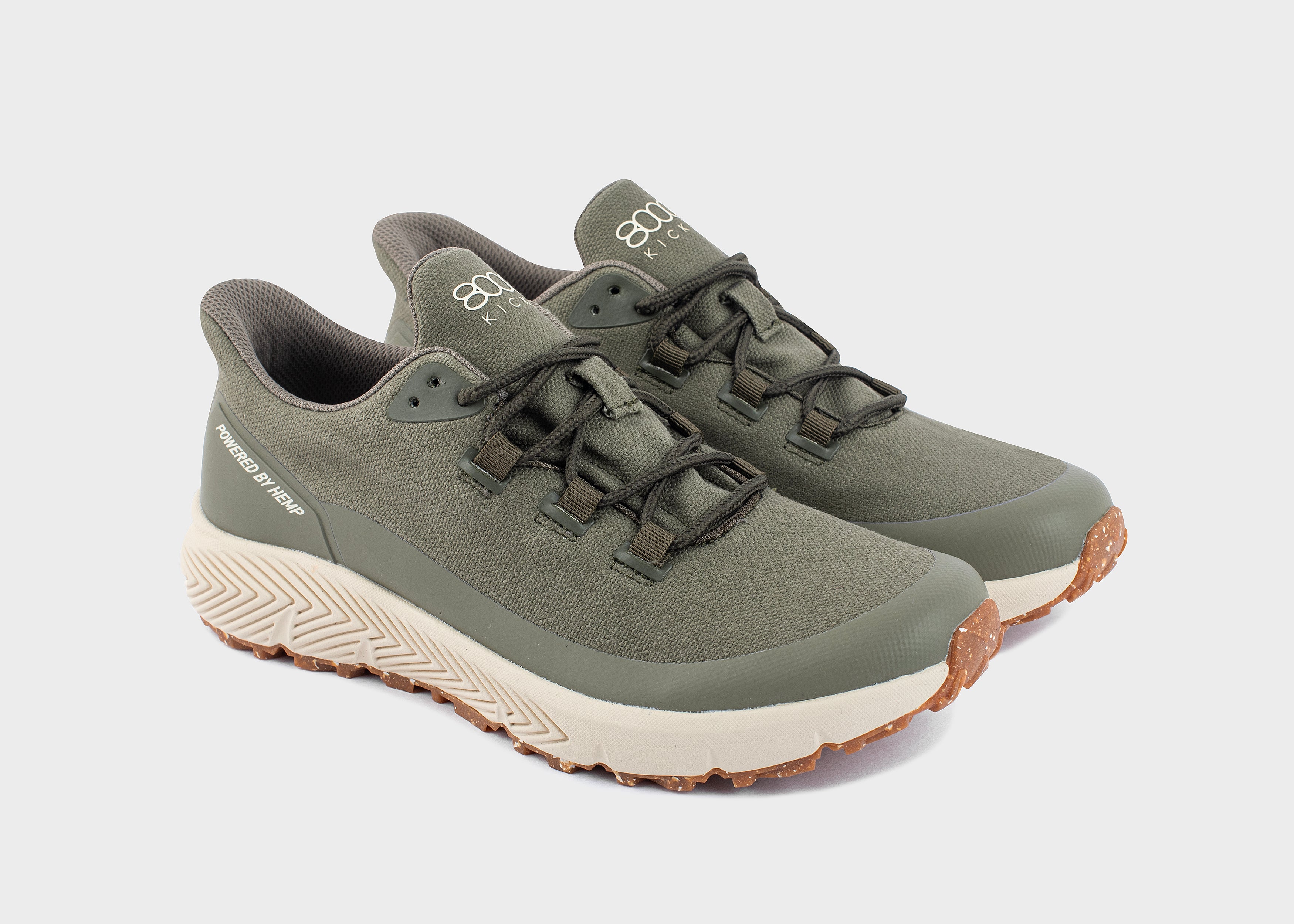 8000kicks-trekker-damen-und-herren-wasserdichter-hanf-sneaker-dark-green image 2