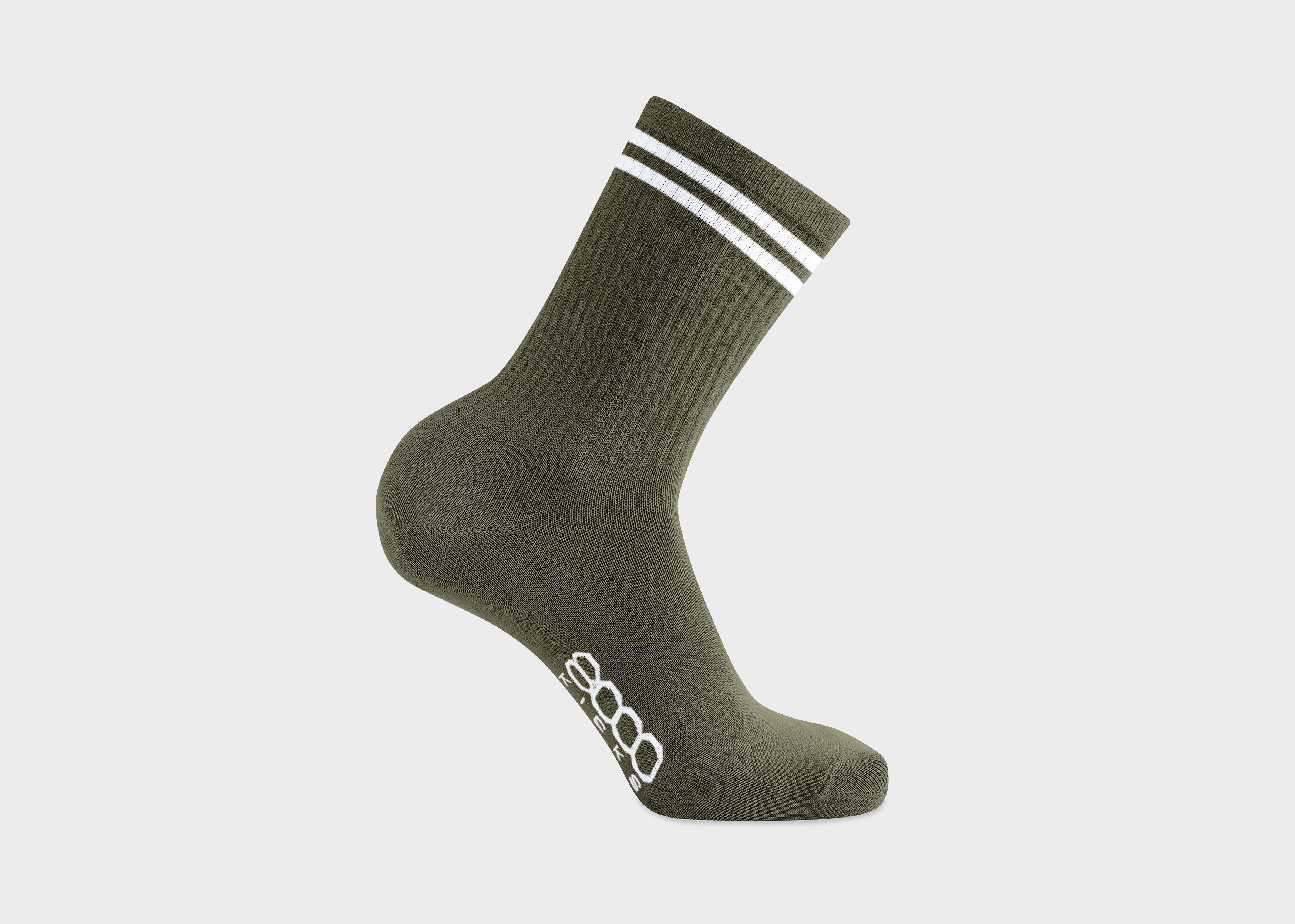 8000kicks-striped-hemp-socken-dark-green image 1