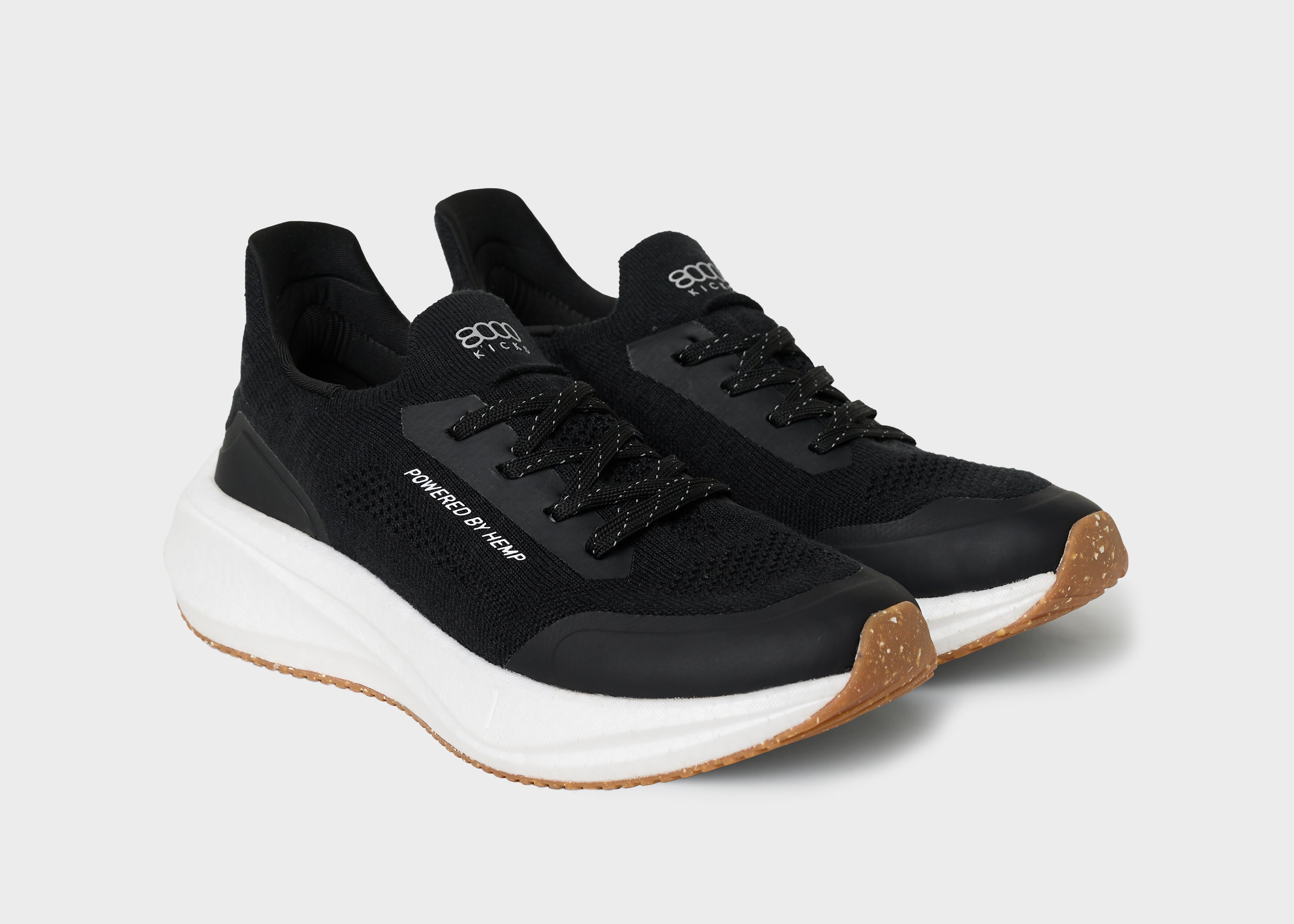 8000kicks-runners-herren-nachhaltiger-hanf-sneaker-black-and-white image 2