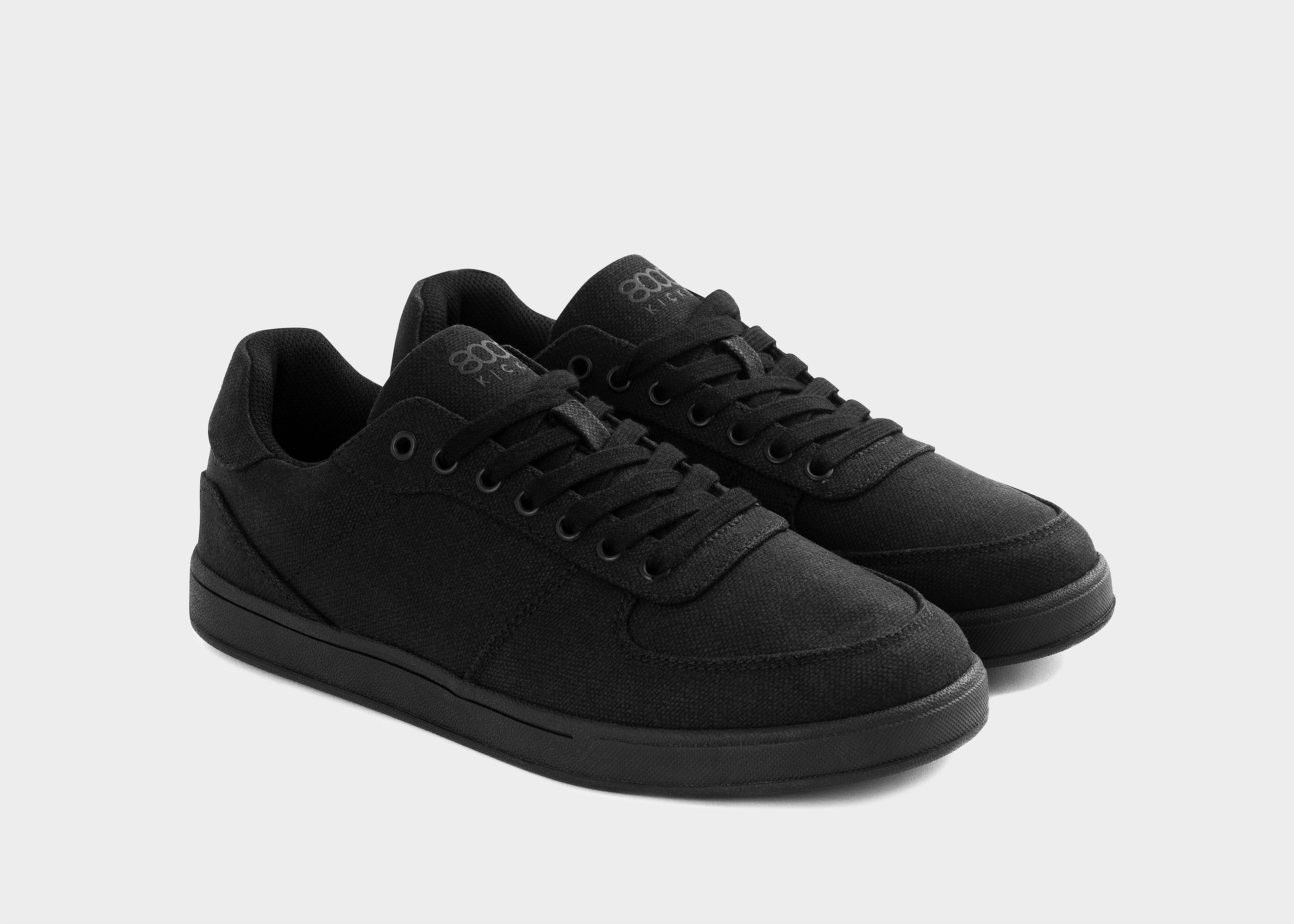 8000kicks-seeker-damen-sneaker-full-black-nachhaltiger-hanfschuh image 2